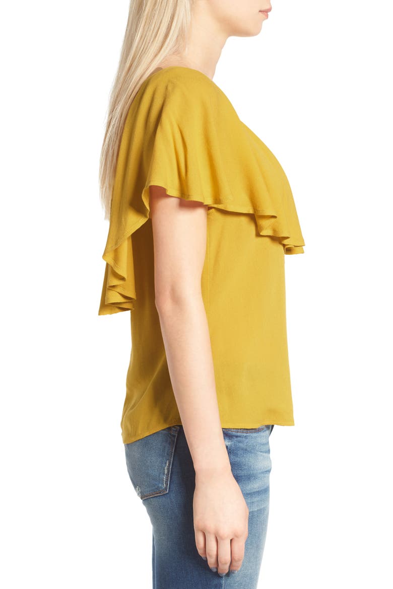 Ruffle Top, Alternate, color, OLIVE CURRY
