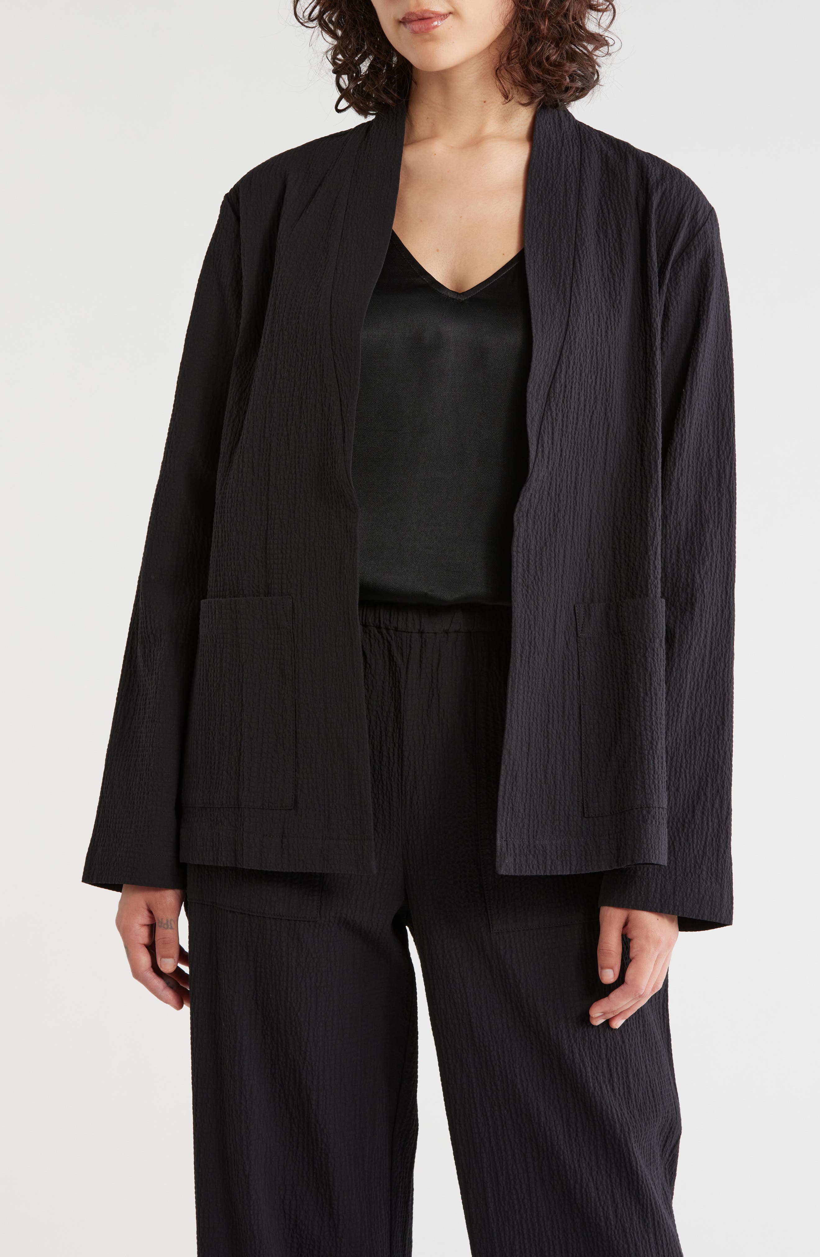 High Collar Stretch Organic Cotton Jacket