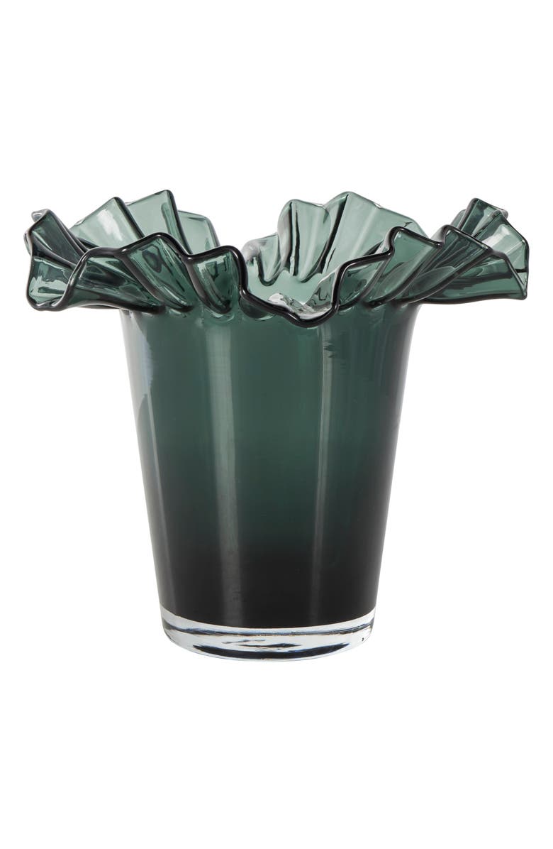VIVIAN LUNE HOME Green Glass Vase, Alternate, color,