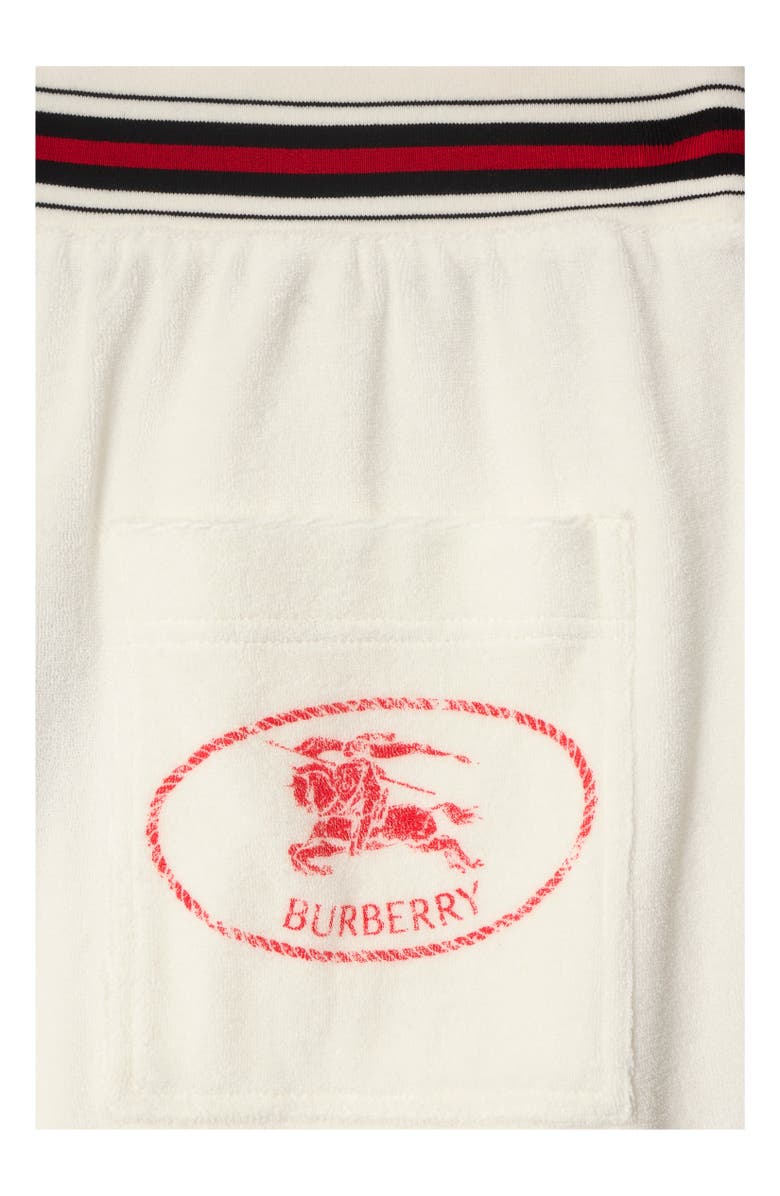 Burberry Towelling Shorts, Alternate, color, Chalk White