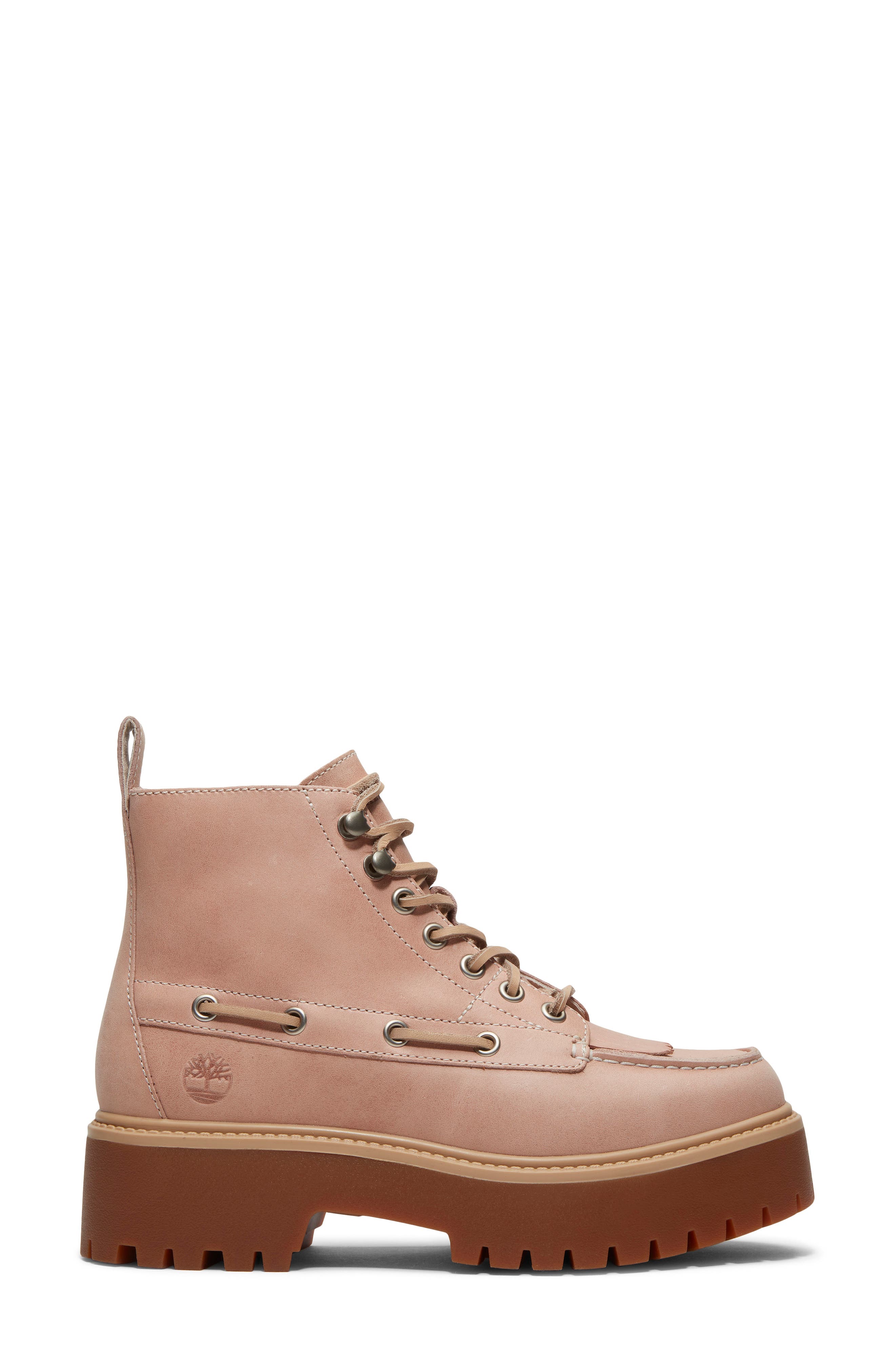 Stone Street Platform Kiltie Boot, Alternate, color, LIGHT PINK FULL GRAIN