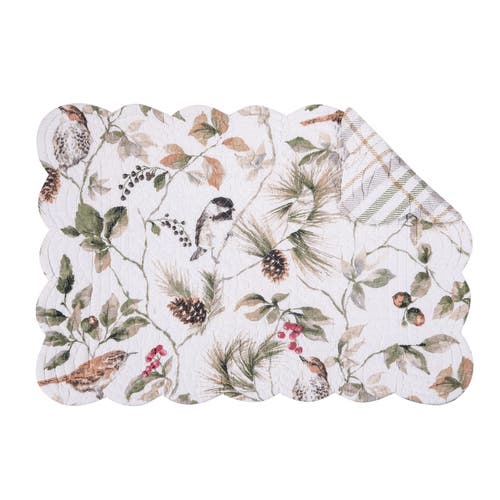 C & F Home C&f Home Mira Songbird Placemats Set Of 6, 13" X 19" In White
