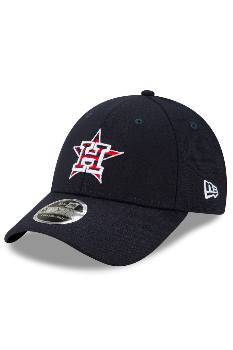 Men's New Era Navy Houston Astros 4th of July 9FORTY Snapback Adjustable Hat, Alternate, color, Navy