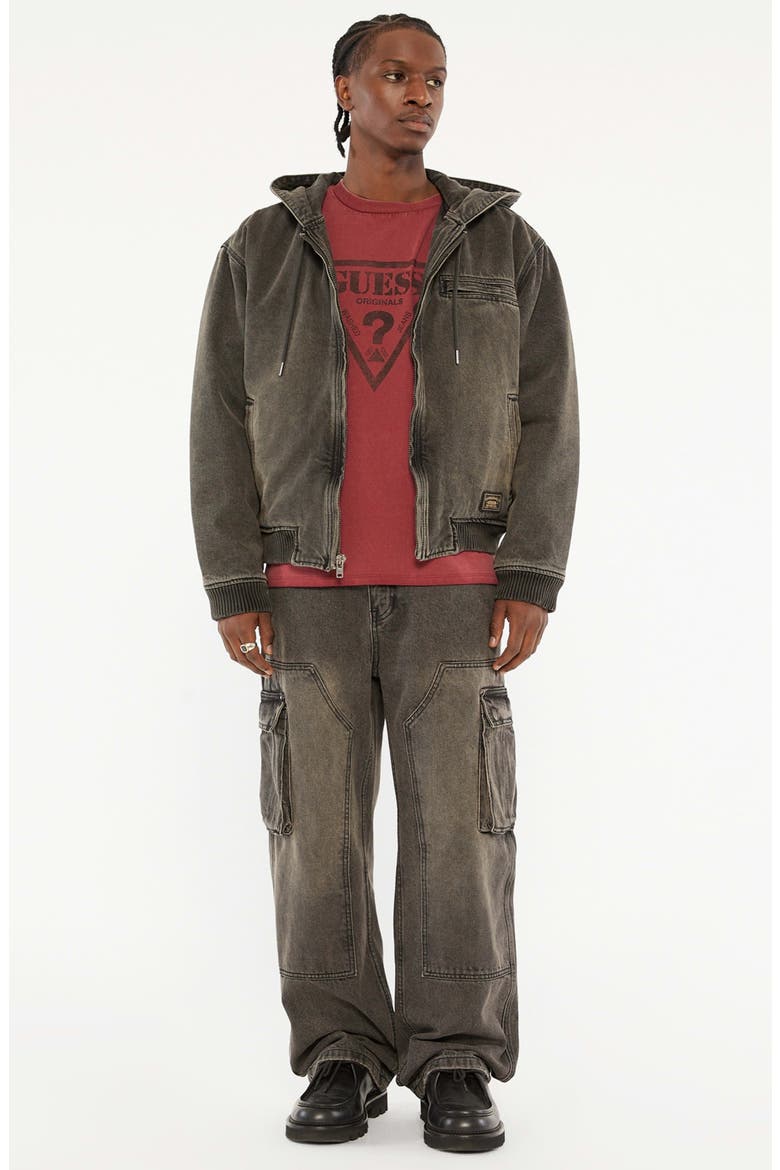 Originals Hooded Sanded Denim Zip Jacket, Alternate, color, GWSB