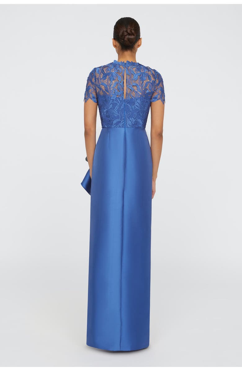 Theia Selena Column Draped Dress, Alternate, color, Blue Mirage