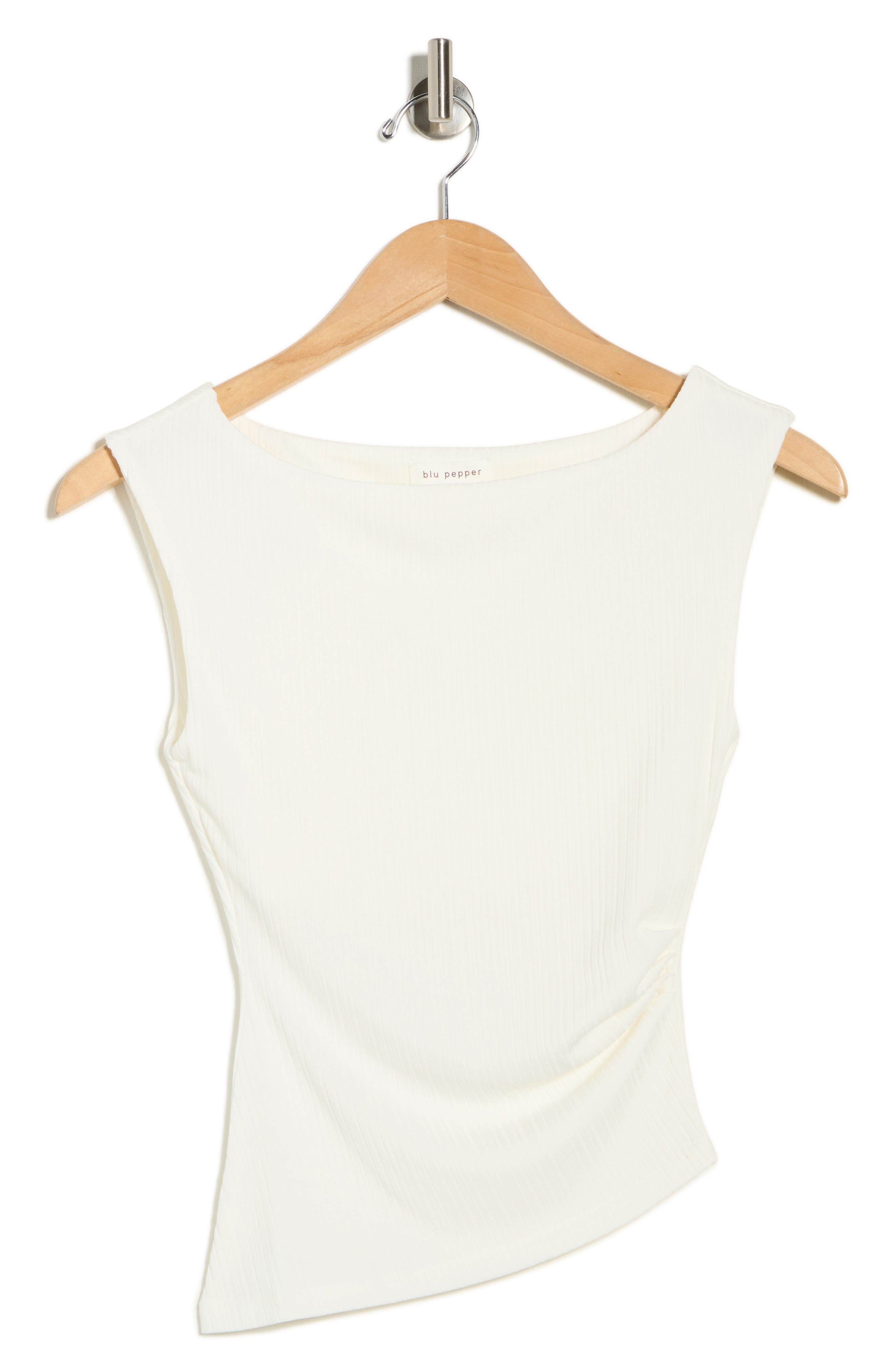 Blu Pepper Ribbed Ruched Top