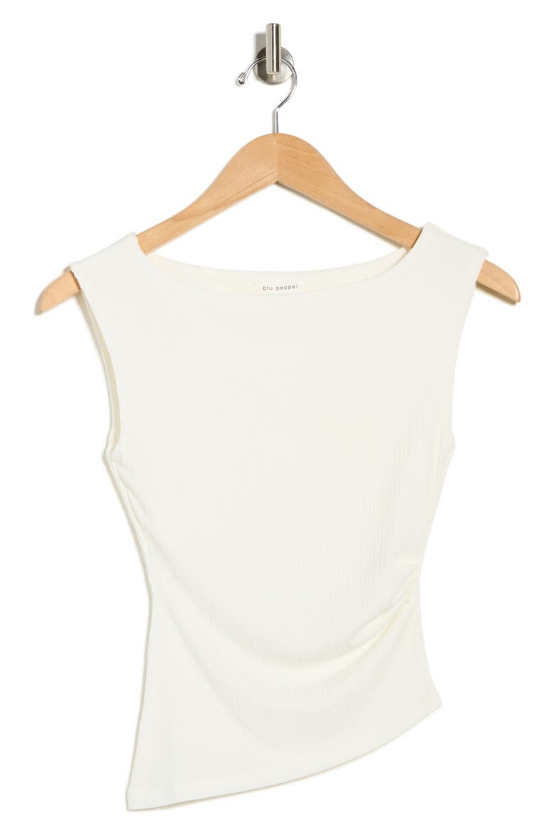 Ribbed Ruched Top, Alternate, color, CREAM