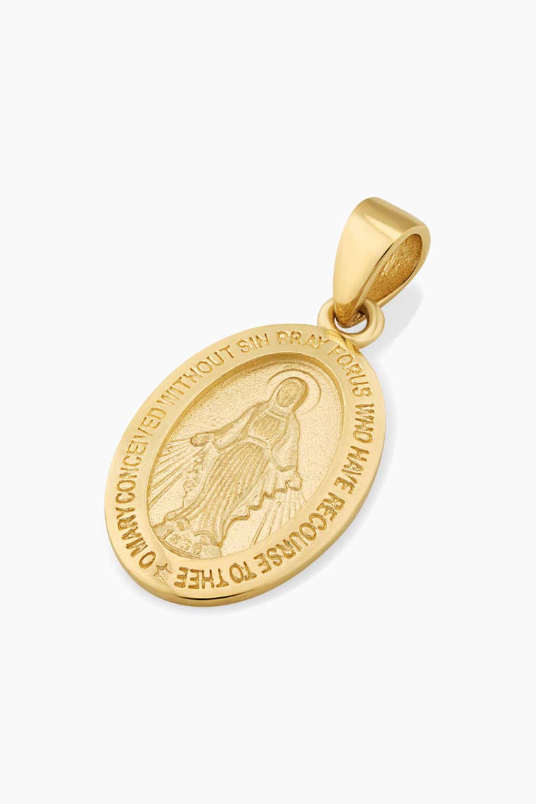 14K Yellow Gold Miraculous Medal Pendant Charm, Alternate, color, Yellow Gold