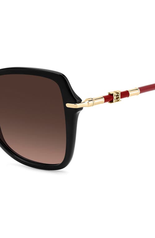 Carolina Herrera Her 56mm Gradient Butterfly Sunglasses In Black