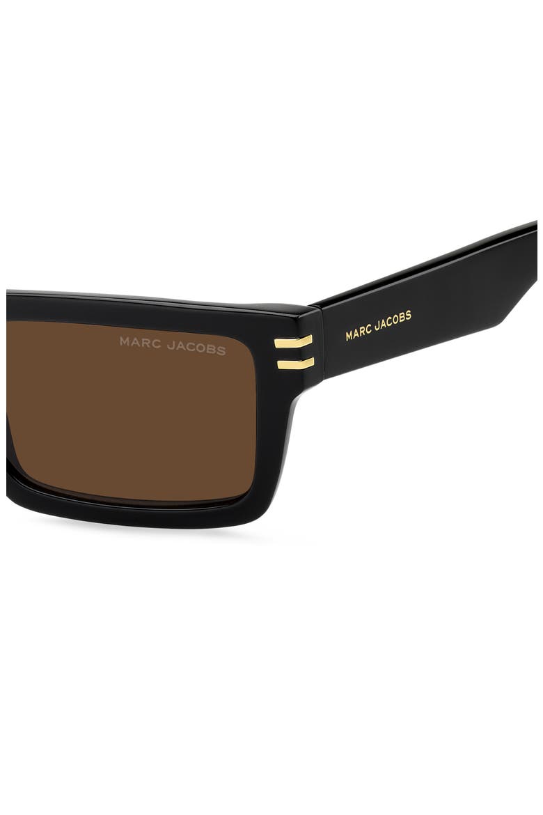 54mm Rectangular Sunglasses, Alternate, color, BLACK/ BROWN