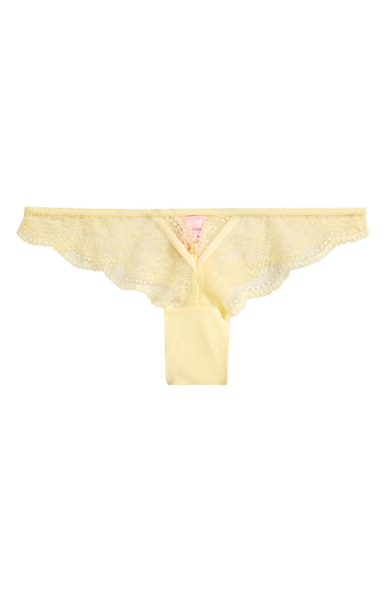 Hunkemöller Isabelle Lace & Mesh Cheekini Panties, Alternate, color, French Vanilla