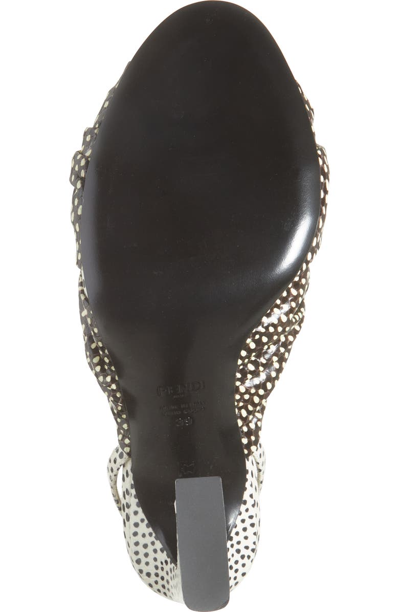 Fendi Arco Slingback Sandal, Alternate, color, White/Black