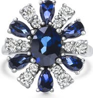 Bliss Diamond 3.80Ct Nicole Blue Sapphire Diamond Ring 14k Gold Lab Grown
