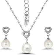 Christian Siriano New York Cubic Zirconia & Faux Pearl Drop Earrings & Necklace Set