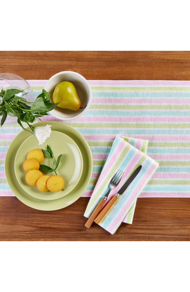 Solino Home Linen Table Runner for Dining Table, Holiday and Everyday Table Decor - Palm Beach Stripe, Alternate, color, 