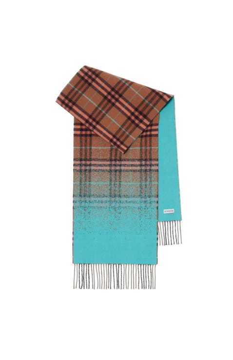 Gradient Check Cashmere Scarf