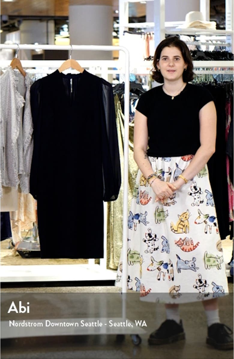 Chiffon Long Sleeve Crepe Dress, sales video thumbnail