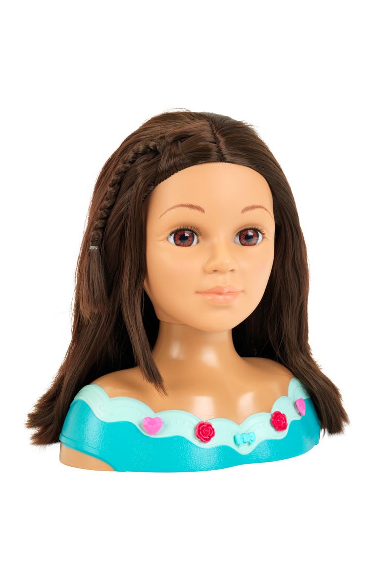 Hairstyling Head Mia Pink & Teal, 10.6" Doll Head & 13Pc, Ages 3+, Alternate, color, Multicolored