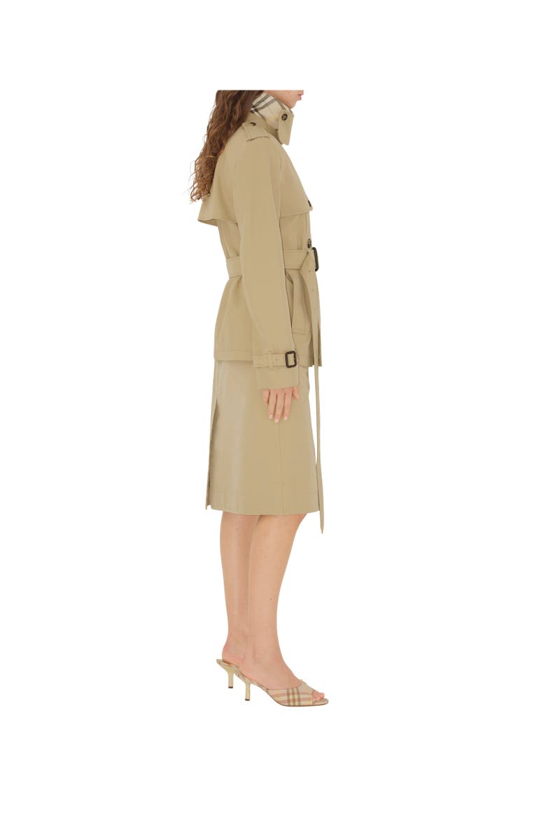 Burberry Cotton Blend Trench Jacket, Alternate, color, Beige