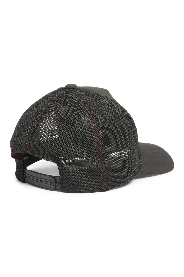 Racing Six-Panel Twill Snapback Trucker Hat, Alternate, color, BLACK