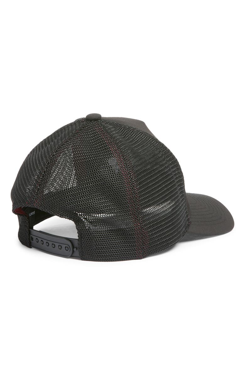 SANTO STUDIO Racing Six-Panel Twill Snapback Trucker Hat, Alternate, color, Black