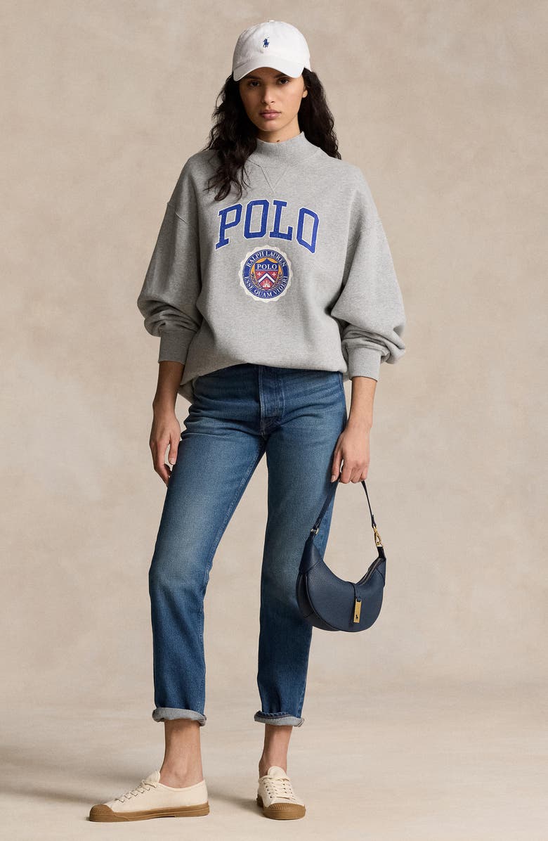 Polo Ralph Lauren Distressed Logo Graphic Sweatshirt, Alternate, color, 