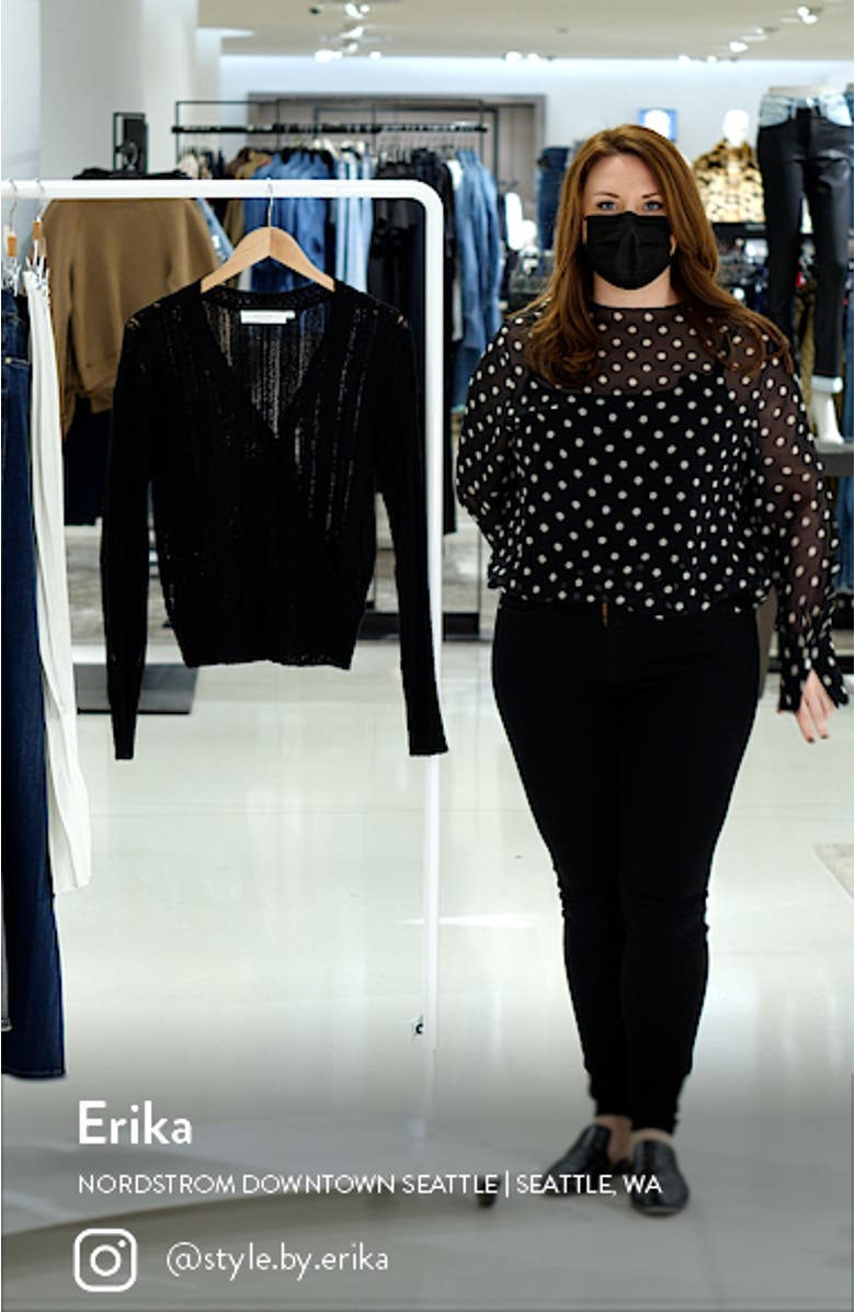 Wrap Front Pointelle Sweater, sales video thumbnail