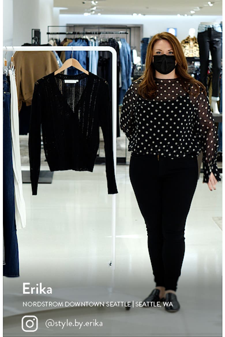 Wrap Front Pointelle Sweater video