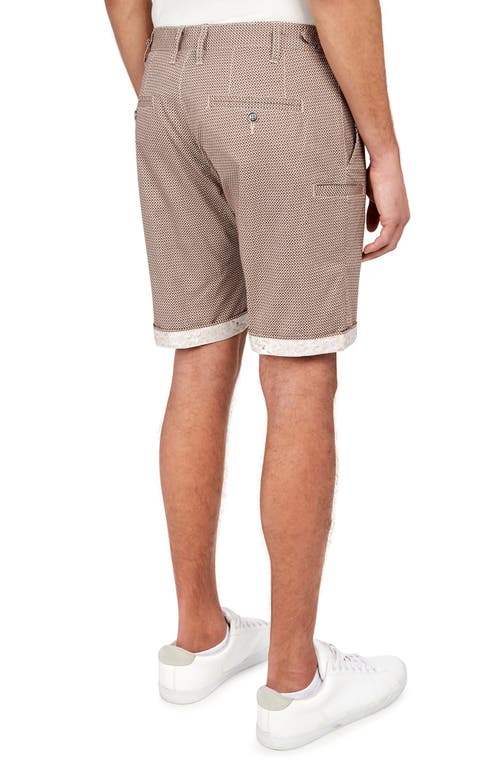 Brooklyn Brigade Downing Texture Print Shorts In Brown