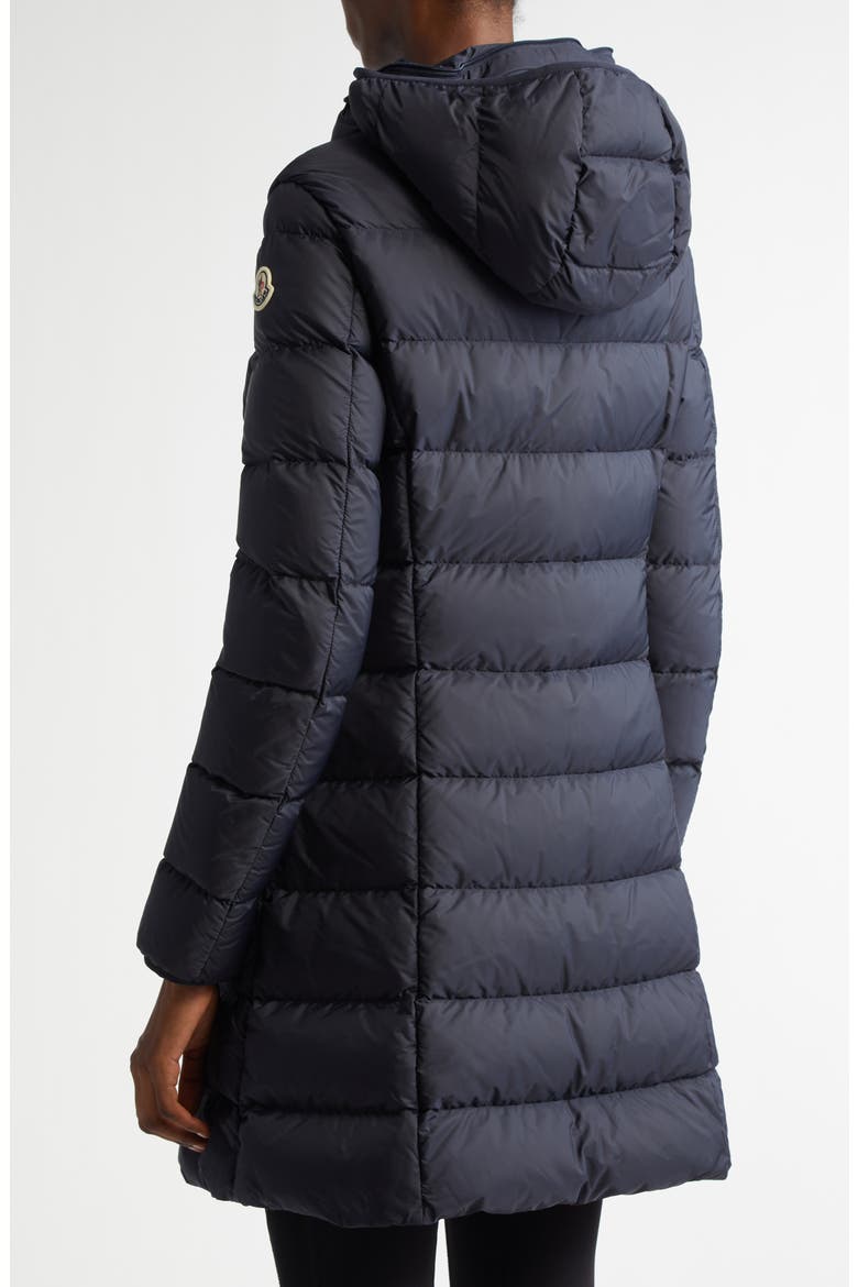 Gie Water Resistant Down Long Coat, Alternate, color, BLUE
