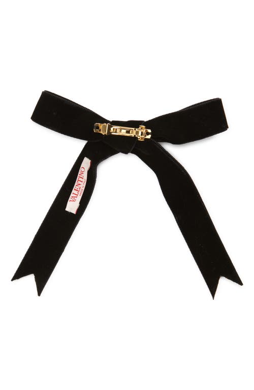 Valentino Woman Black Hair Accessories In N06 Nero/oro
