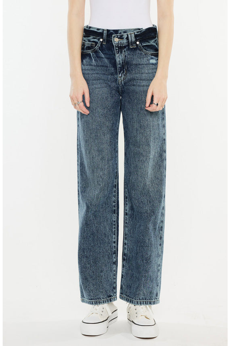 Kora High Rise 90's Straight Leg Jeans, Main, color, Dark Wash
