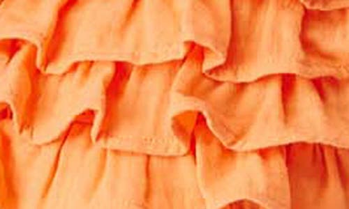 Peek Aren't You Curious Kids' Ruffle Cotton Gauze Romper In Orange