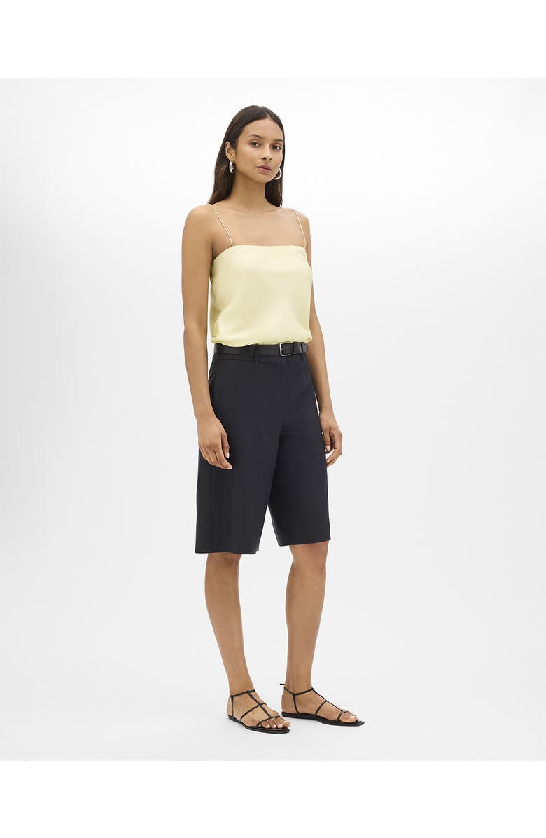Another Tomorrow Linen Bermuda Pant, Alternate, color, Black