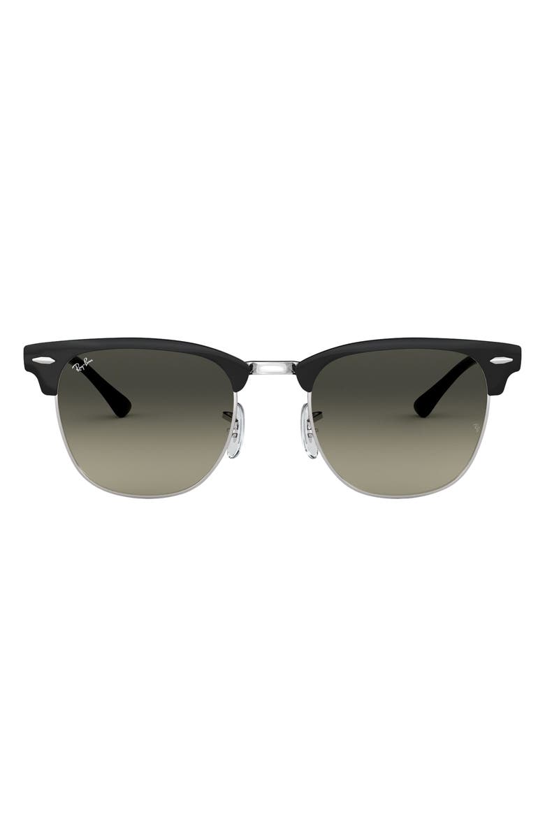 Ray-Ban Clubmaster 51mm Sunglasses, Main, color, Silver/ Black/ Grey Gradient