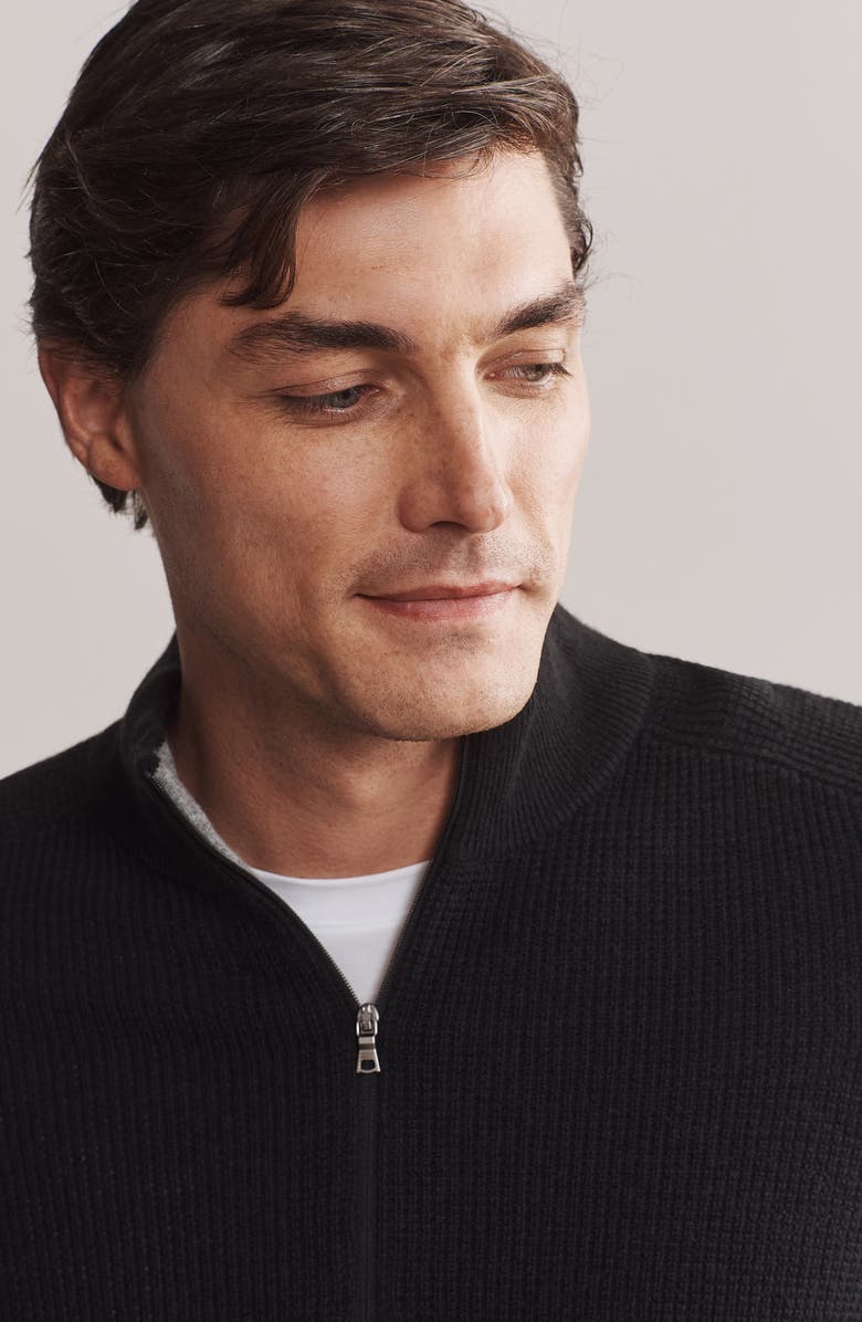 Rhone Walden Wool & Cashmere Waffle Knit Quarter Zip Sweater, Alternate, color, 