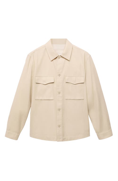 Mango Regular Fit Lyocell & Cotton Jacket In Neutral