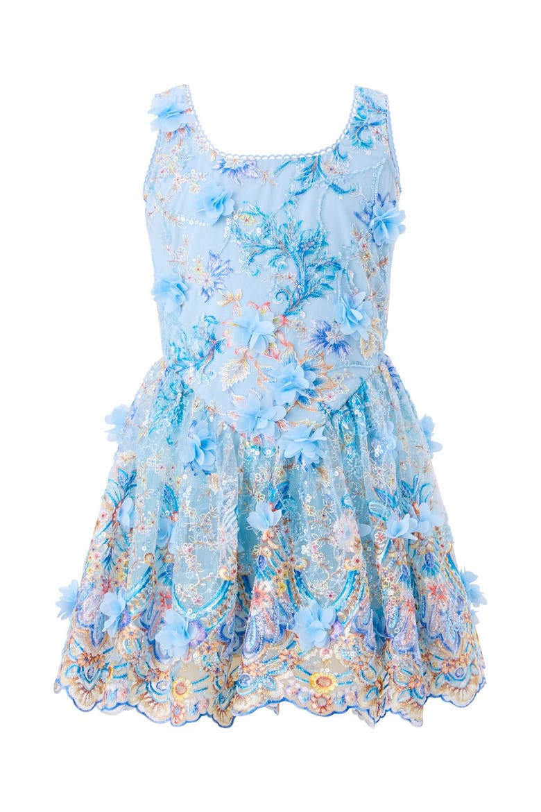 Caitlyn Embroidered Mini Dress, Main, color, Blue