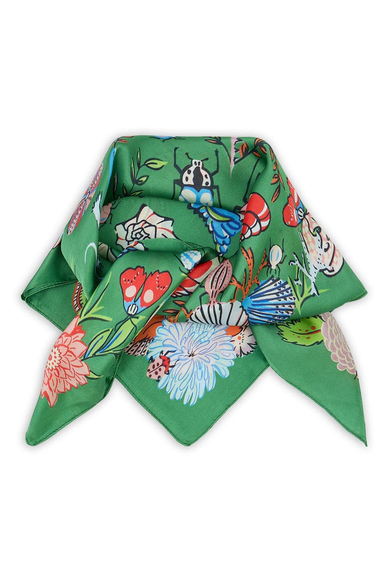 Motif Satin Bandana, Main, color, GREEN