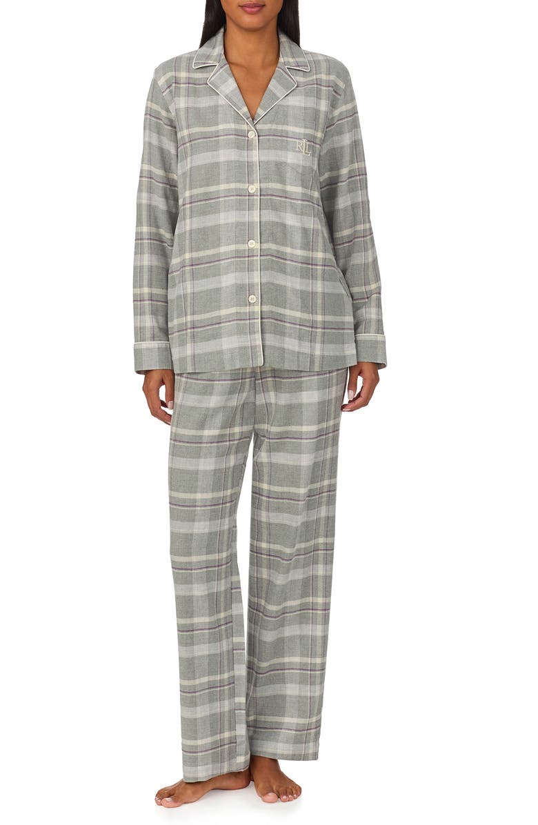 Lauren Ralph Lauren Print Cotton Blend Pajamas, Main, color, 