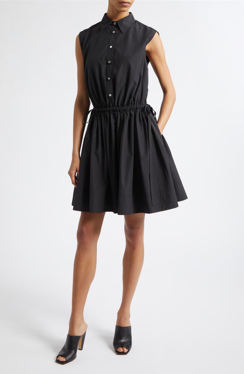 Derek Lam 10 Crosby Tristan Sleeveless Shirtdress, Main, color, Black