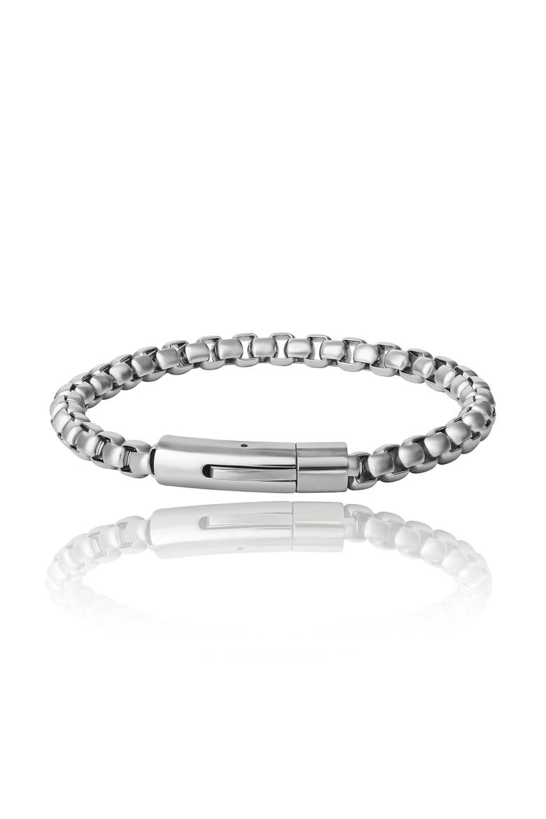 Silver-Tone Box Chain Bracelet, Alternate, color, Silver