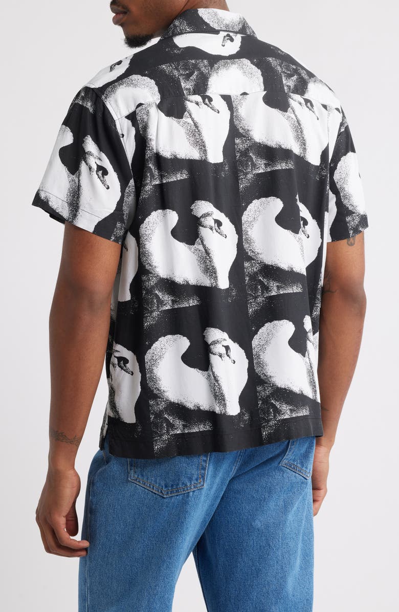 Obey Ambre Abstract Print Camp Shirt, Alternate, color, White Multi