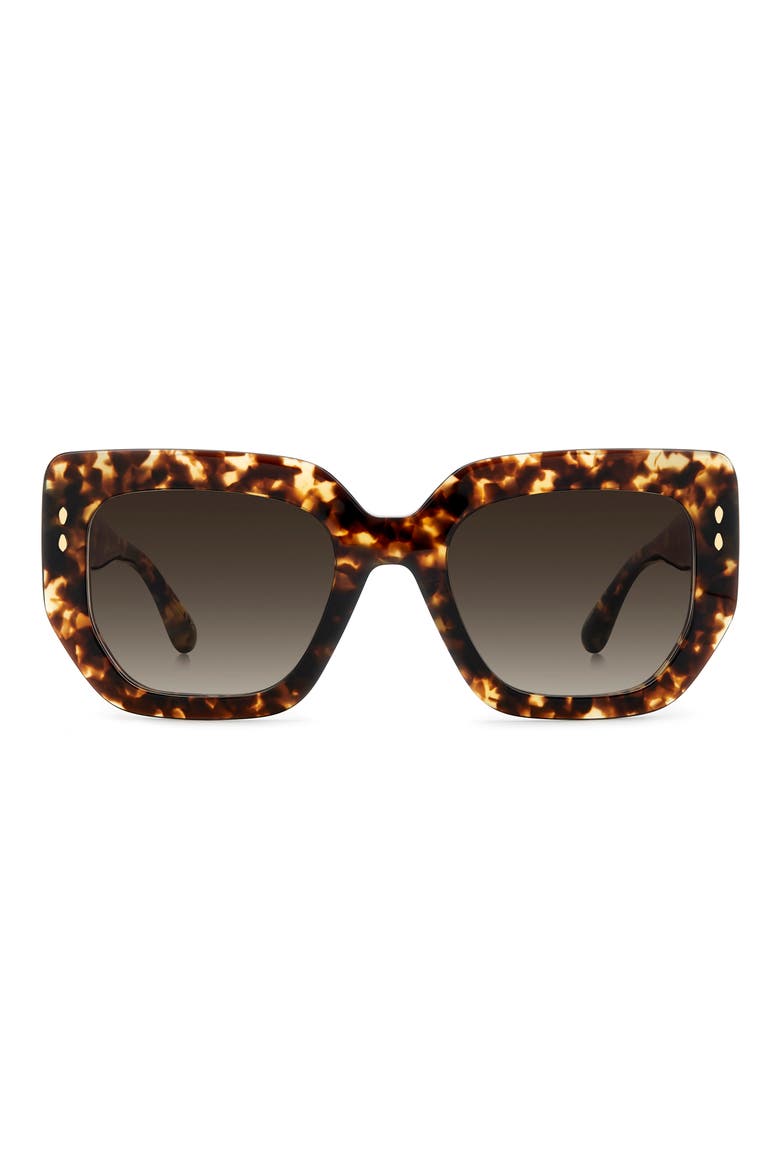 53mm Gradient Rectangular Sunglasses, Main, color, HAVANA/ BROWN SF