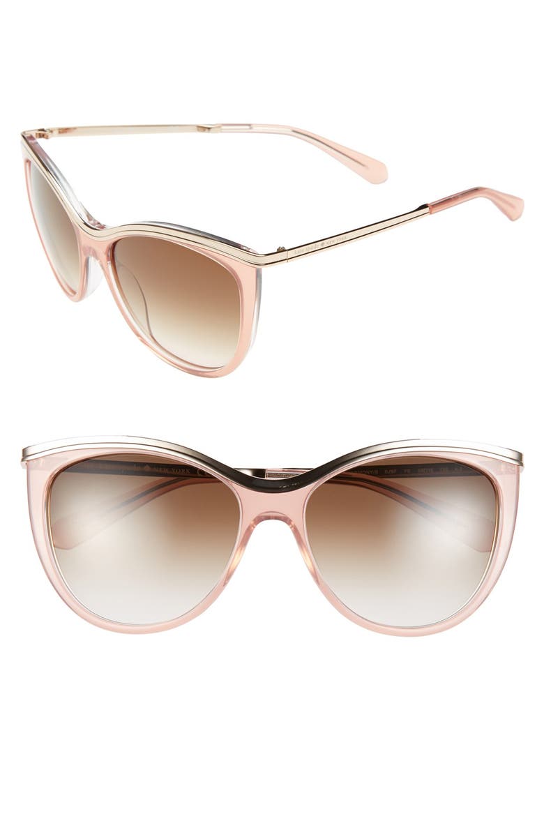 56mm cat eye sunglasses, Main, color, TRANSLUCENT BLUSH