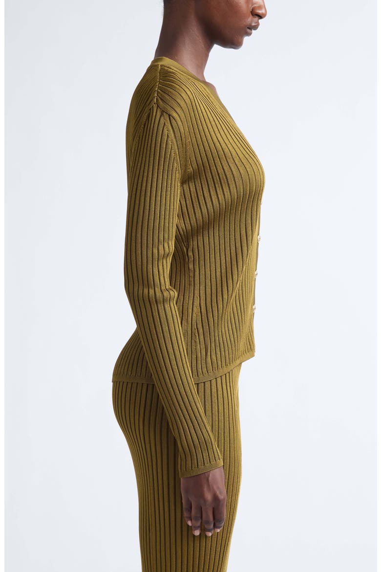 Ribbed Cardigan, Alternate, color, A86 OLIVE GREEN