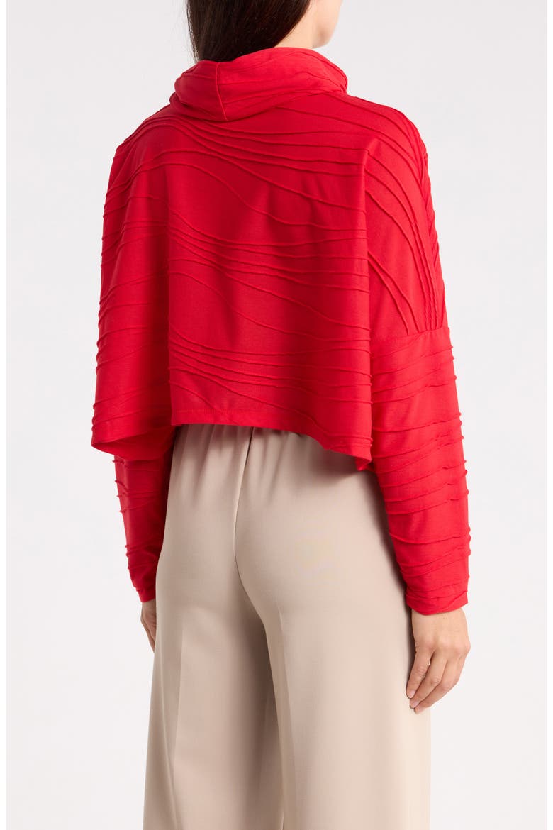 Wavy Cowl Neck Top, Alternate, color, RED