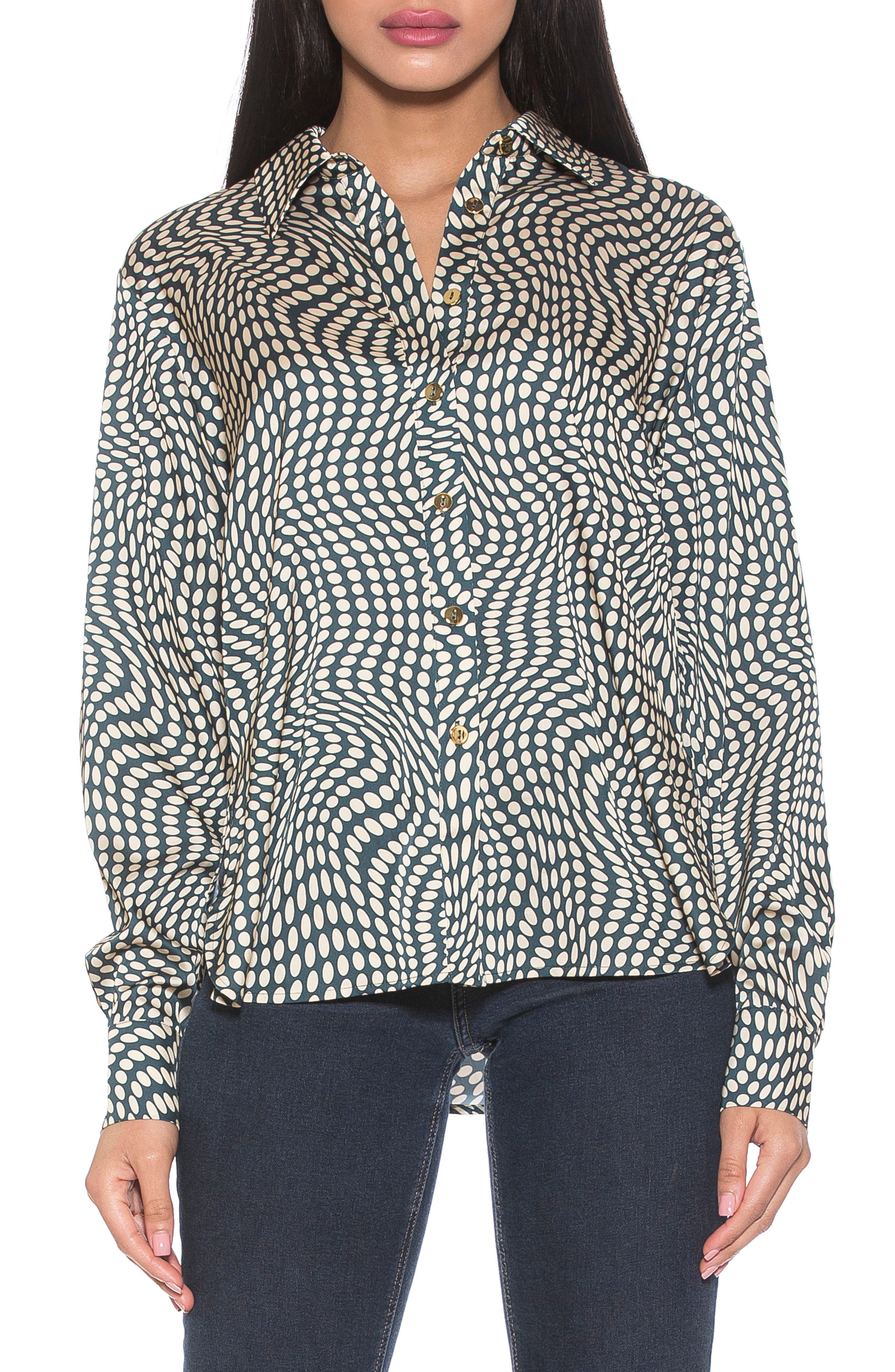 Alexia Admor Rylin Silky Front Button Blouse