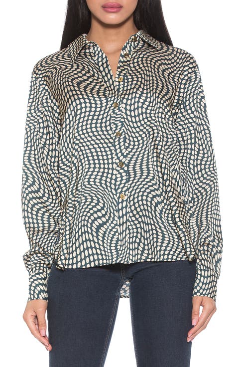 Rylin Silky Front Button Blouse