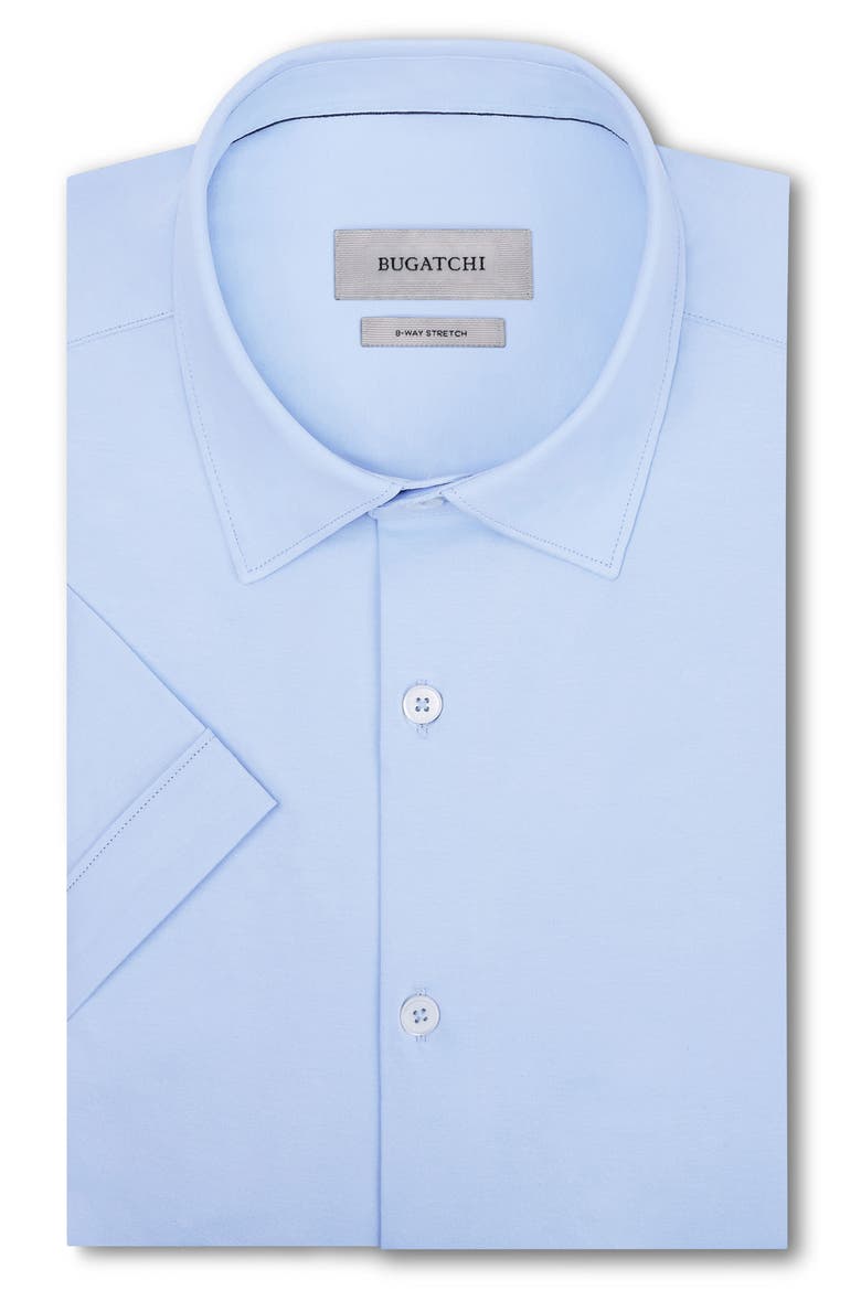 Miles OoohCotton® Solid Short Sleeve Button-Up Shirt, Alternate, color, SKY